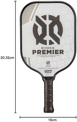 Onix Evoke Premier Professional Tournament Pickleball Paddle Composite Face Impact Paddle Shape for Elite Players in Tou