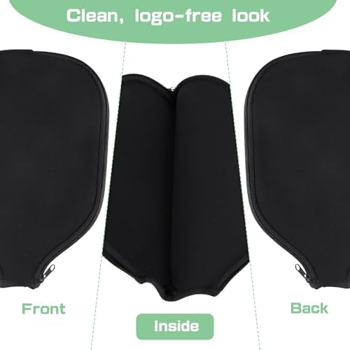 Durable Neoprene Pickleball Paddle Covers, 8.26 x 11.8 Inch Zippered Storage Bag for Pickleball Players
