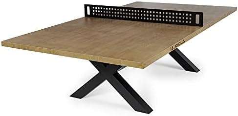 JOOLA Multi Use Outdoor Table Tennis Table - Concrete Wood Look - Indoor Outdoor - Conference Table Dining Table Include