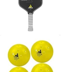 JOOLA Perseus Pickleball Paddle Bundle USAPA Approved Charged Surface Tech 14mm Core + Primo 3-Star Tournament Balls JOO