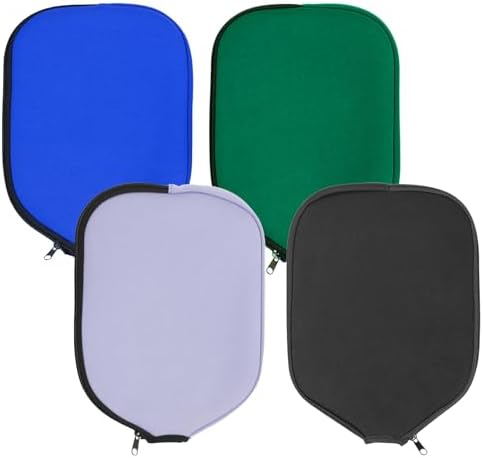 MYKUJA Pickleball Paddle Cover Neoprene Racket Sleeve Black, Blue, Green, Purplefits Paddles Racquets, Zippered Paddle C