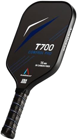 Carbon Pickleball Paddle Set Pro for Pickleball Players,High Grit and Spin 3K Raw Carbon Fiber Surface,Pickleball T700SC