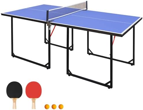 Table Tennis Table Foldable MDF Multi-Use, |5FT/6FT/9FT for Kid Teenager Adult