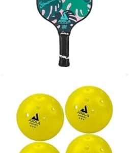 JOOLA Journey Pickleball Paddle – Fiberglass Graphite Surface for Power + JOOLA Primo Pickleball Balls + Lightweight w/I