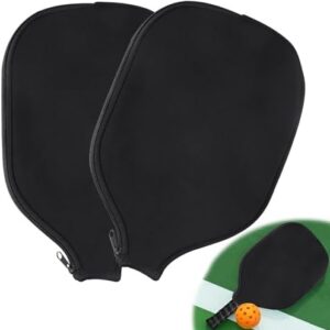 Black Neoprene Paddle Cover for Pickleball Paddles Universal Size | Large Zippered Pickleball Paddle Storage Bag 8.26 x