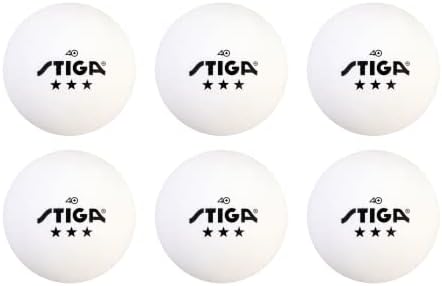 Stiga 3-Star Table Tennis Balls + Rubber Coated + High Durability + Amateur Players + Practice Sessions + 48 Pack + Best