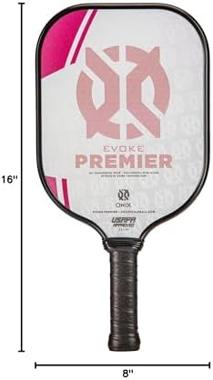 Onix Evoke Premier Professional Tournament Pickleball Paddle Composite Face Impact Paddle Shape for Elite Players in Tou