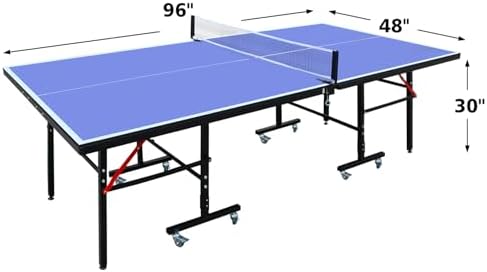 Professional Foldable Table Tennis Table for Indoor Play | 8FT 9FT Single Player Table Tennis Setup with Net and Posts