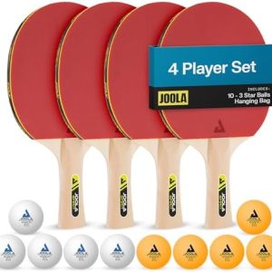 JOOLA Premium Ping Pong Paddles for Adults - Advanced Table Tennis Rackets, Set of 4 - Competitive Play - Indoor and Out