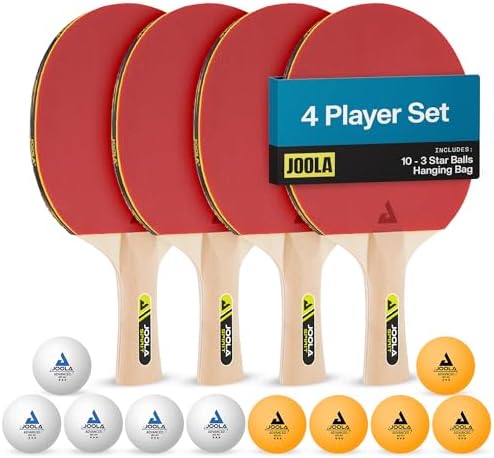JOOLA Premium Ping Pong Paddles for Adults - Advanced Table Tennis Rackets, Set of 4 - Competitive Play - Indoor and Out