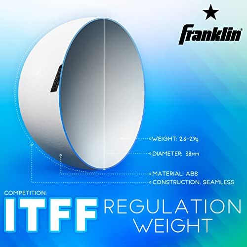Franklin Sports Ping Pong Balls - White 38mm Official Weight - One Star Professional Quality - 6 Pack