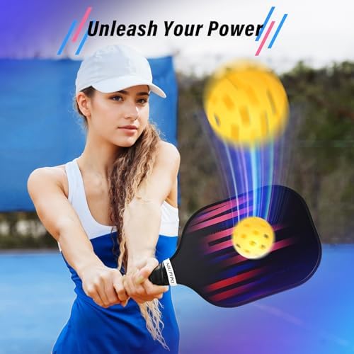 USAPA Approved Graphite Carbon Fiber Pickleball Paddles Set of 4 for Men Women, Polypropylene Honeycomb Core, Cushion |7