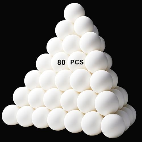 XIPEGPA 80 PCS White Table Tennis Balls Ping Pong Balls for Game Party Sports Activities Fun Games Handicrafts Pet Toy (