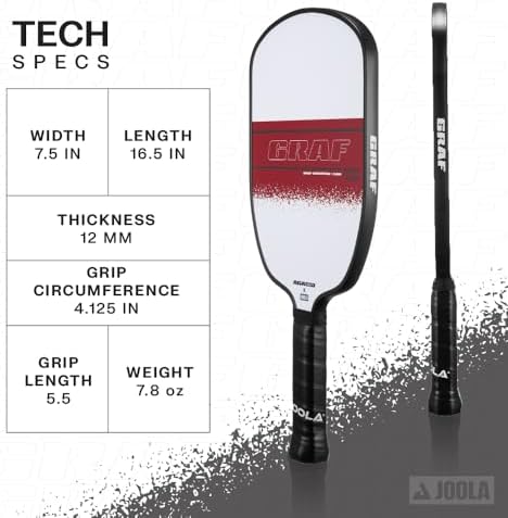 JOOLA Agassi GRAF Champion Pickleball Paddle - Increased Spin & Control - UPA-A Certified - USAP Approved