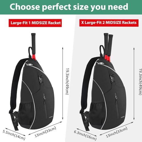 Ytonet Water Resistant Tennis Sling Backpack Crossbody for Men Women | Ytonet Men Women Pickleball Badminton Rackets Co