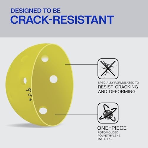 JOOLA Primo Pickleball Balls - Official Size and USAPA Approved for Tournament Players - Indoor and Outdoor - 40 Hole De