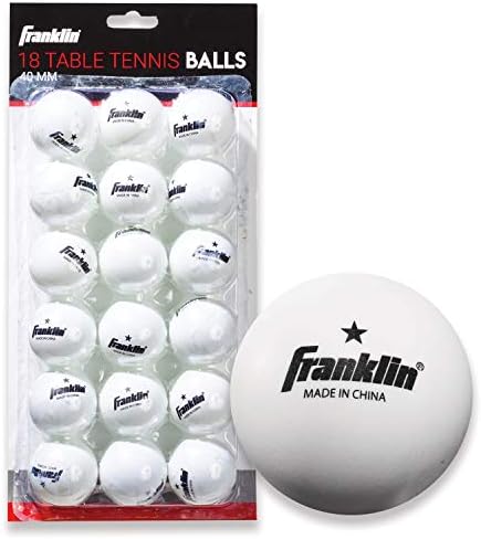 Franklin Sports Ping Pong Balls Official Size Weight White 40mm Table Tennis Durable High Performance 12 Count Pack of 1