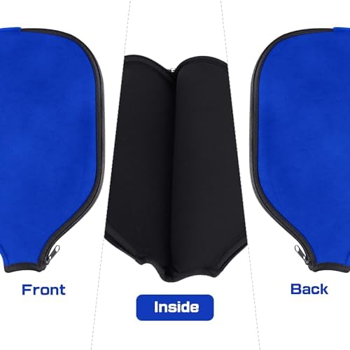 Durable Neoprene Pickleball Paddle Covers, 8.26 x 11.8 Inch Zippered Storage Bag for Pickleball Players