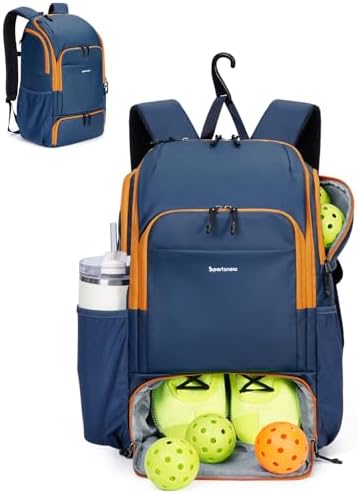Pickleball Bag Sports Pickleball Backpack with Shoe Compartment Large Men Women Patent Pending