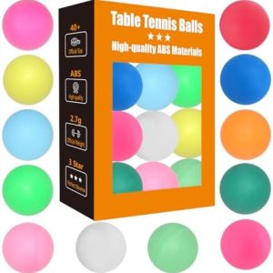 Durable ABS Mat for High Bounce Ping Pong Balls | 3 Star Colored Ping Pong Balls for Training and Party Games | Durable