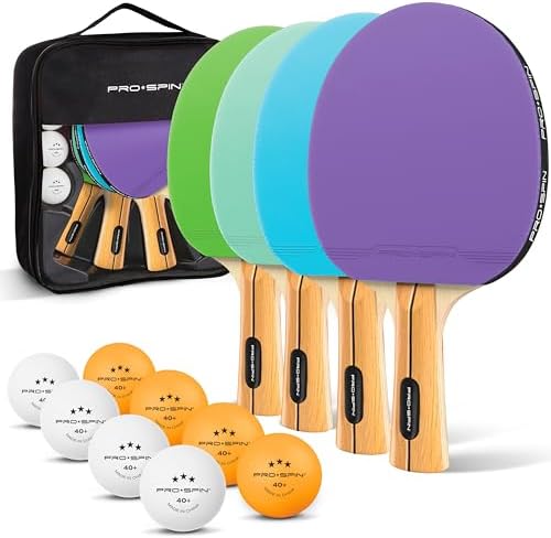 Professional Quality Ping Pong Paddle Set - High-Performance, Premium Rackets | 3-Star Balls | Compact Storage Case | In