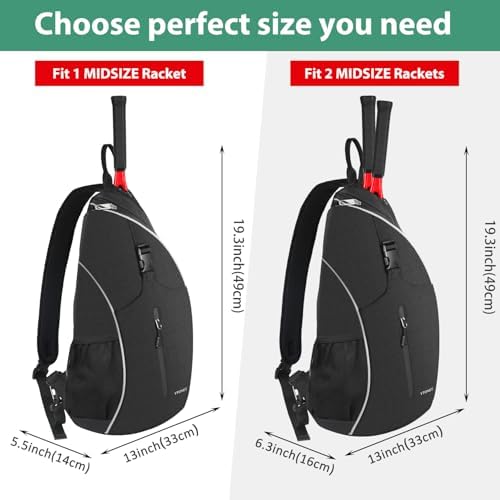 Ytonet Water Resistant Tennis Sling Backpack Crossbody for Men Women | Ytonet Men Women Pickleball Badminton Rackets Co