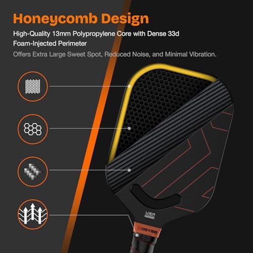 Carbon Fiber Pickleball Paddle, Increase Power for Ultimate Spin & Consistency | Premium Carbon Fiber Pickleball Paddle