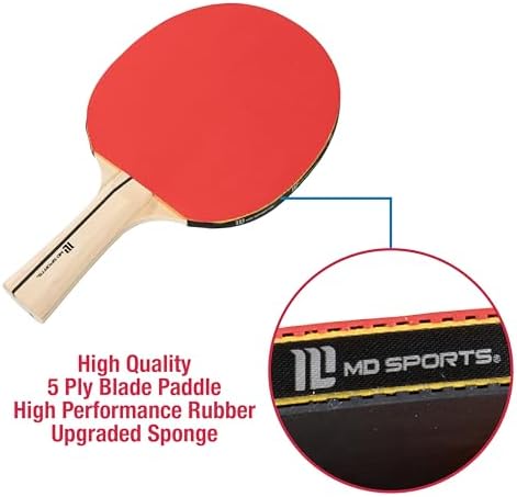 MD Sports Foldable Table Tennis Table for Family Game Rooms with Nets Included | MD Sports Multiple Styles Table Tennis