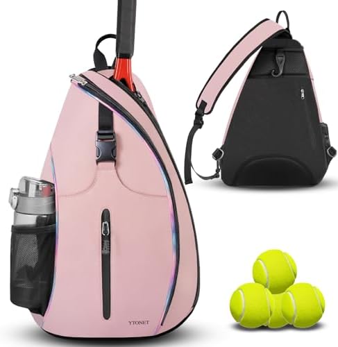 Ytonet Water Resistant Tennis Sling Backpack Crossbody for Men Women | Ytonet Men Women Pickleball Badminton Rackets Co