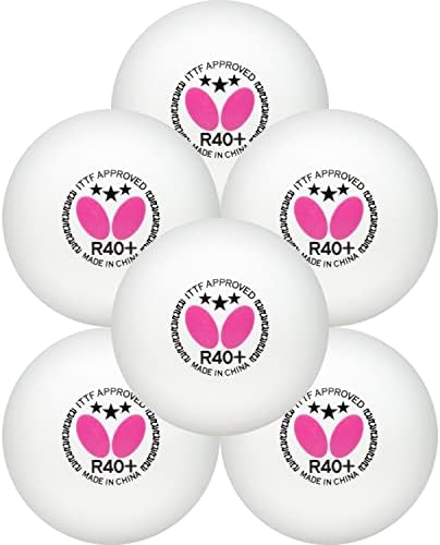 Butterfly R40+ 40mm White ITTF Certified Table Tennis Ball - For Professionals - 3 Pack Butterfly R40+ 40mm White ITTF