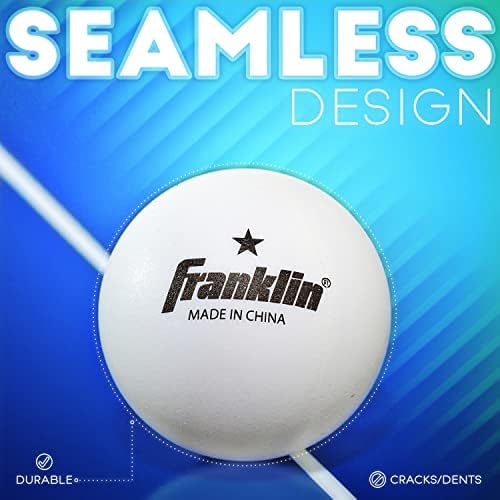 Franklin Sports Ping Pong Balls Official Size Weight White 40mm Table Tennis Durable High Performance 12 Count Pack of 1