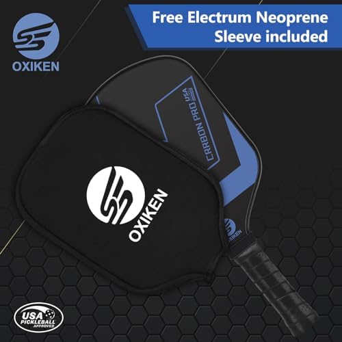 OXIKEN 10/13/16 mm Pickleball Paddles, T700 Carbon Fiber, High Grit & Spin, 5.5” Elongated Handle OXIKEN 10/13/16 mm Pi