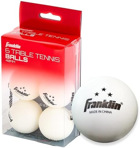 Franklin Sports Ping Pong Balls Official Size Weight White 40mm Table Tennis Durable High Performance 12 Count Pack of 1