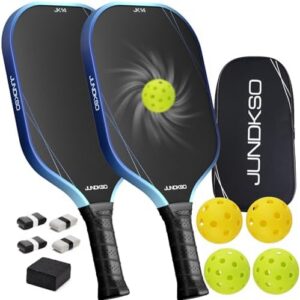 Pickleball Paddles Set of 2 - Graphite Carbon Fiber - Men's and Women's - Outdoor Game - USAPA Compliant - 14mm Lightwei