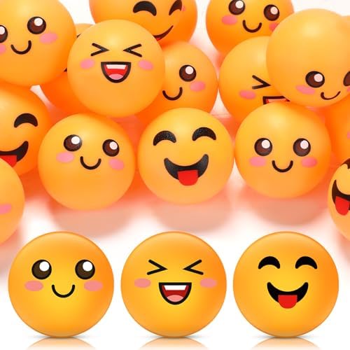 ShinyRelief 24 PCS Novelty Face Table Tennis Balls for All Golfers as Christmas Birthday Gift Fun Table Tennis Accessori