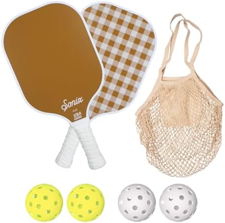 Sonix USAPA Approved Pickleball Paddles Set of 2 for Adults | Fiberglass Surface Pickleball Set with 2 Rackets, 4 Balls,