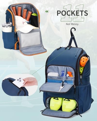 Pickleball Bag Sports Pickleball Backpack with Shoe Compartment Large Men Women Patent Pending