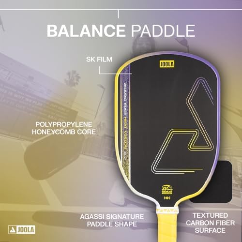 JOOLA Vision Textured Carbon Grip Pickleball Paddle for Maximum Spin and Control - Polypropylene Honeycomb Core 16mm JOO