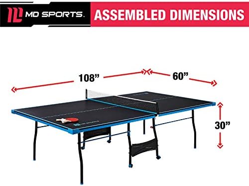 MD Sports Foldable Table Tennis Table for Family Game Rooms with Nets Included | MD Sports Multiple Styles Table Tennis