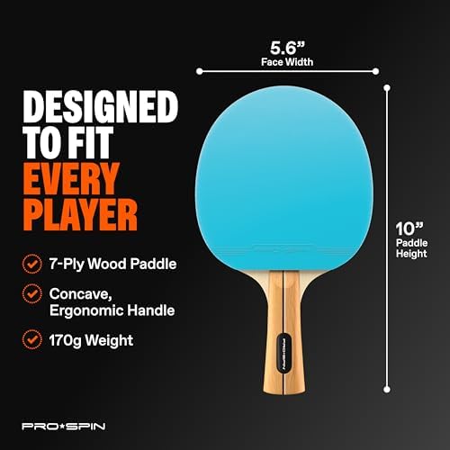 Professional Quality Ping Pong Paddle Set - High-Performance, Premium Rackets | 3-Star Balls | Compact Storage Case | In