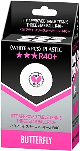 Butterfly R40+ 40mm White ITTF Certified Table Tennis Ball - For Professionals - 3 Pack Butterfly R40+ 40mm White ITTF