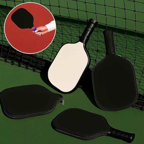 Pickleball Paddle Cover - Zippered Neoprene Protective Sleeves & Mesh Bag (8.6"x1|2"), Fits Most USAPA Standard (Black)