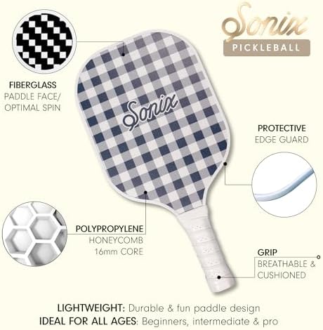 Sonix USAPA Approved Pickleball Paddles Set of 2 for Adults | Fiberglass Surface Pickleball Set with 2 Rackets, 4 Balls,