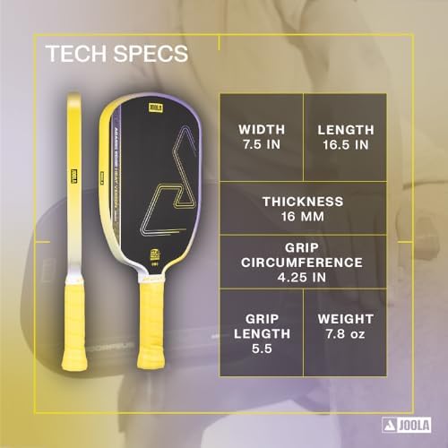 JOOLA Vision Textured Carbon Grip Pickleball Paddle for Maximum Spin and Control - Polypropylene Honeycomb Core 16mm JOO