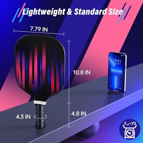 USAPA Approved Graphite Carbon Fiber Pickleball Paddles Set of 4 for Men Women, Polypropylene Honeycomb Core, Cushion |7