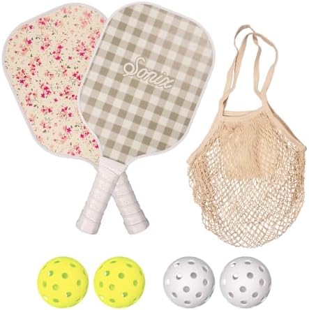 Sonix USAPA Approved Pickleball Paddles Set of 2 for Adults | Fiberglass Surface Pickleball Set with 2 Rackets, 4 Balls,