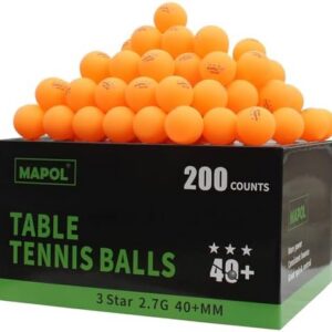Mapol 3 Star Advanced Training Table Tennis Balls, High Durability, Bulk Indoor & Outdoor Ping Pong Balls for Beginners