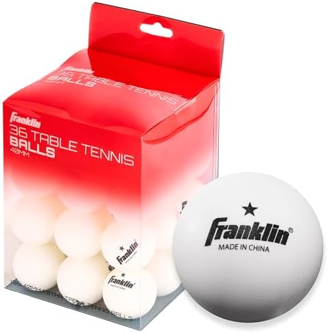 Franklin Sports Ping Pong Balls Official Size Weight White 40mm Table Tennis Durable High Performance 12 Count Pack of 1