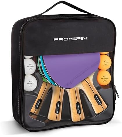 Professional Quality Ping Pong Paddle Set - High-Performance, Premium Rackets | 3-Star Balls | Compact Storage Case | In