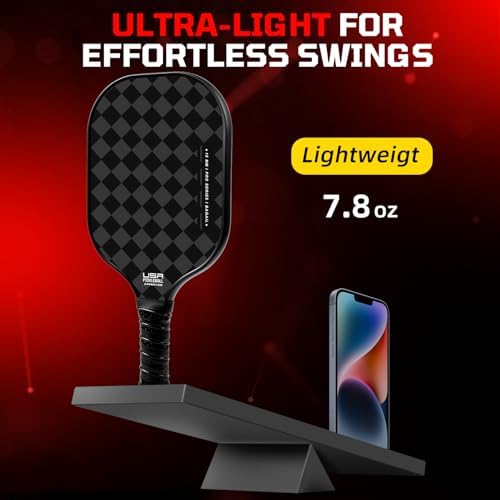 Pickleball Paddles USAPA Approved Lightweight with 4 Balls Traction and Stability California Designed Recycled Material